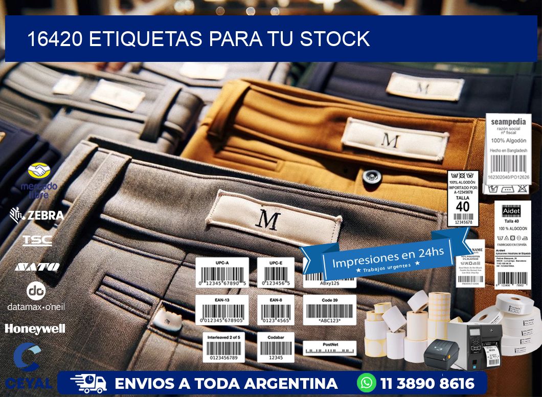 16420 etiquetas para tu stock