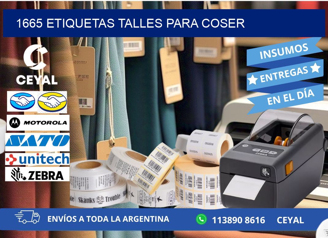1665 ETIQUETAS TALLES PARA COSER
