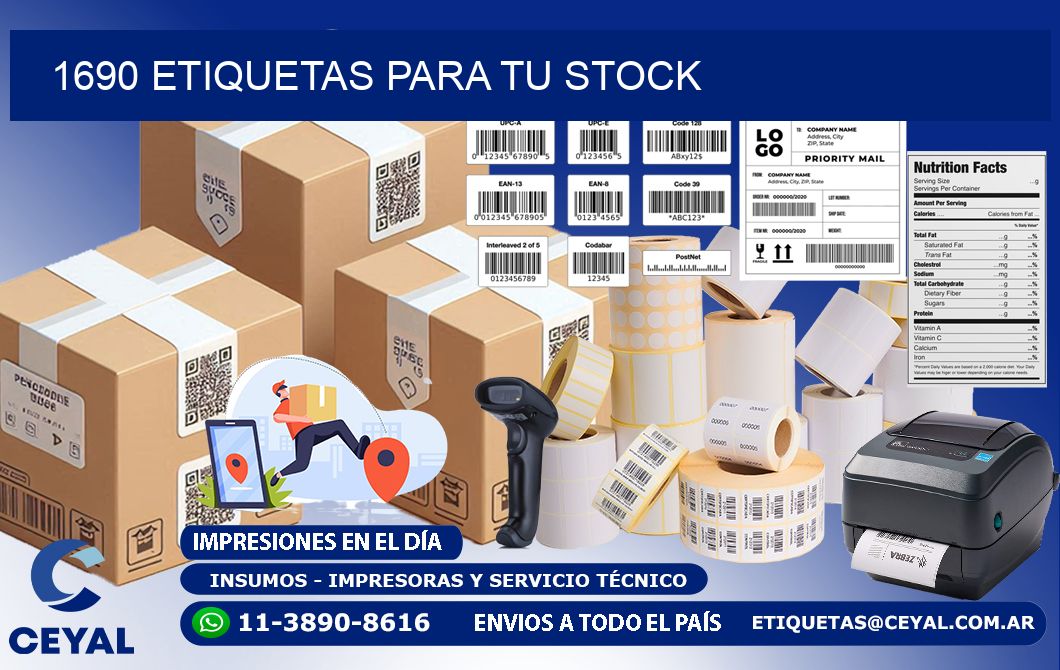 1690 etiquetas para tu stock