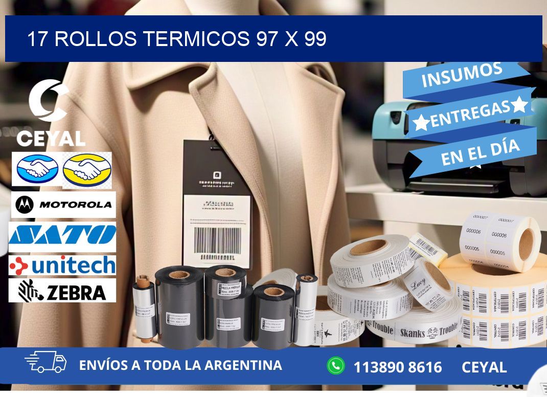 17 ROLLOS TERMICOS 97 x 99