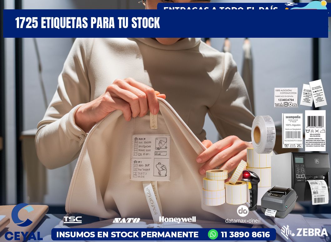1725 etiquetas para tu stock