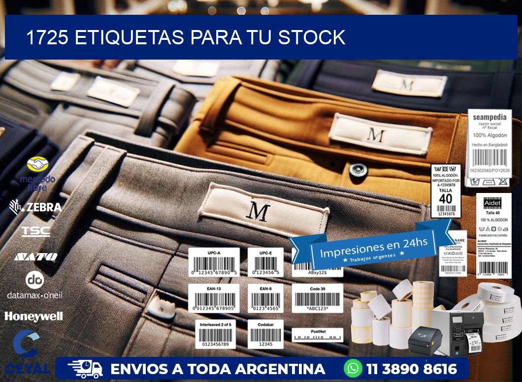 1725 etiquetas para tu stock