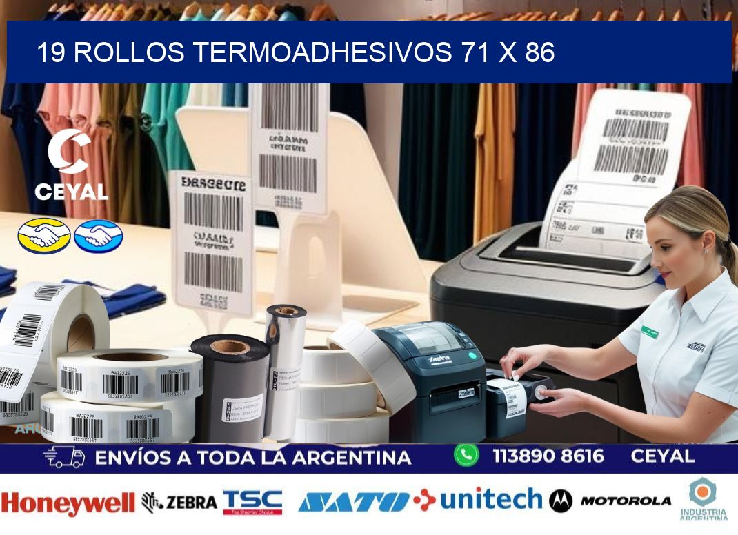 19 ROLLOS TERMOADHESIVOS 71 x 86