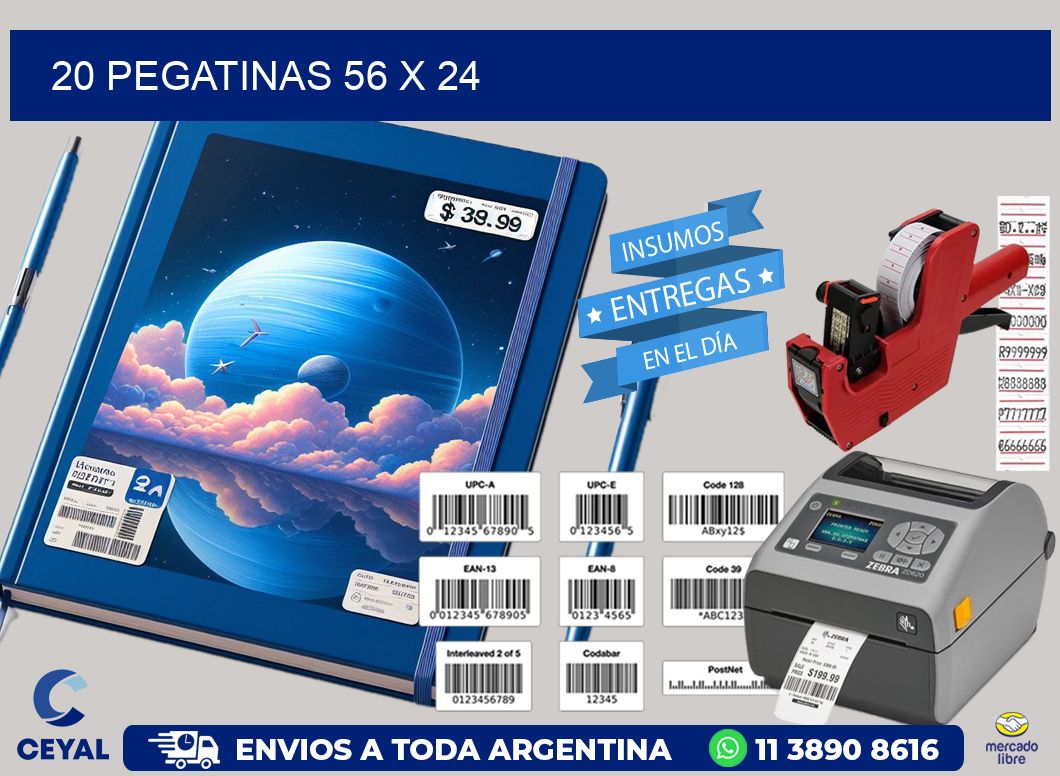 20 PEGATINAS 56 x 24