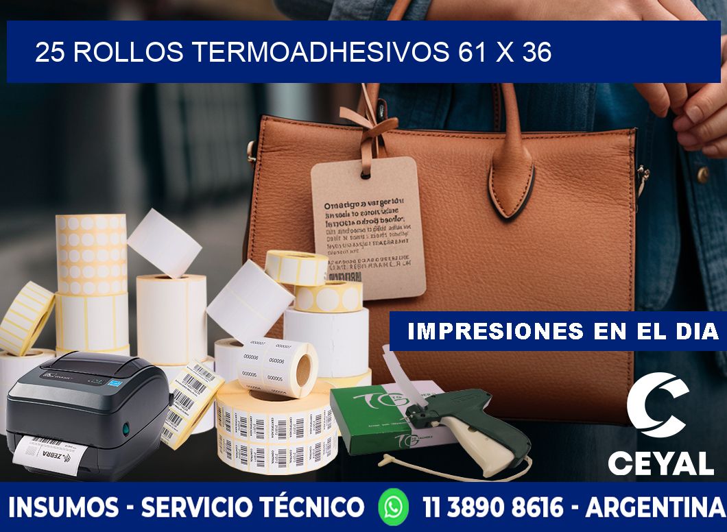 25 ROLLOS TERMOADHESIVOS 61 x 36