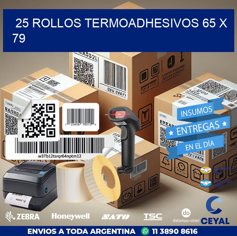 25 ROLLOS TERMOADHESIVOS 65 x 79