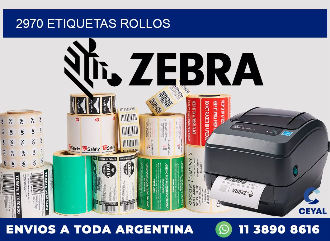 2970 etiquetas rollos