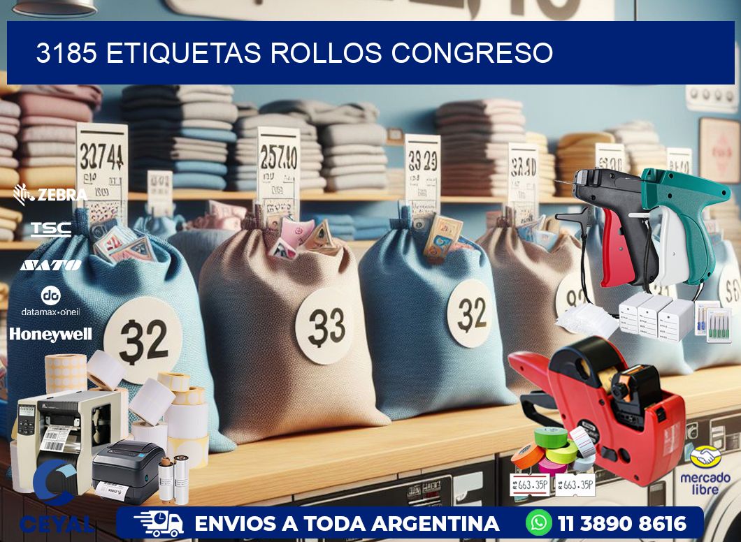 3185 etiquetas rollos CONGRESO