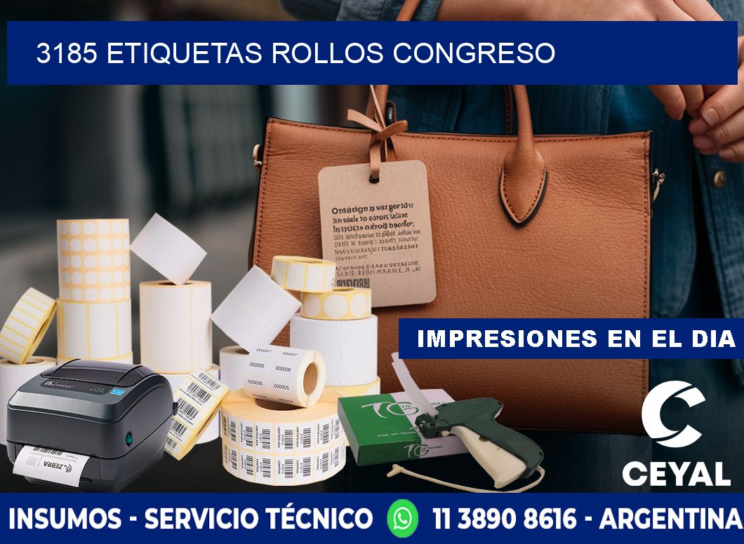 3185 etiquetas rollos CONGRESO