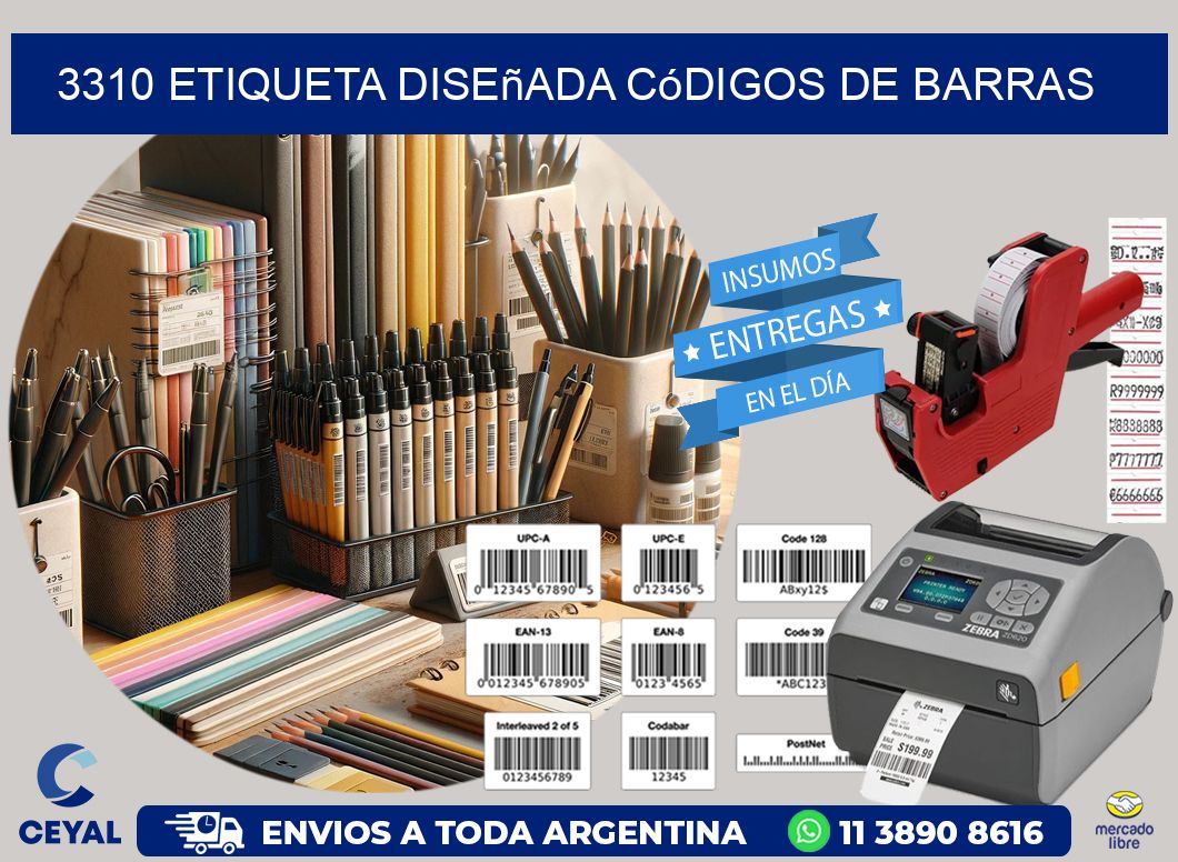 3310 etiqueta diseñada códigos de barras