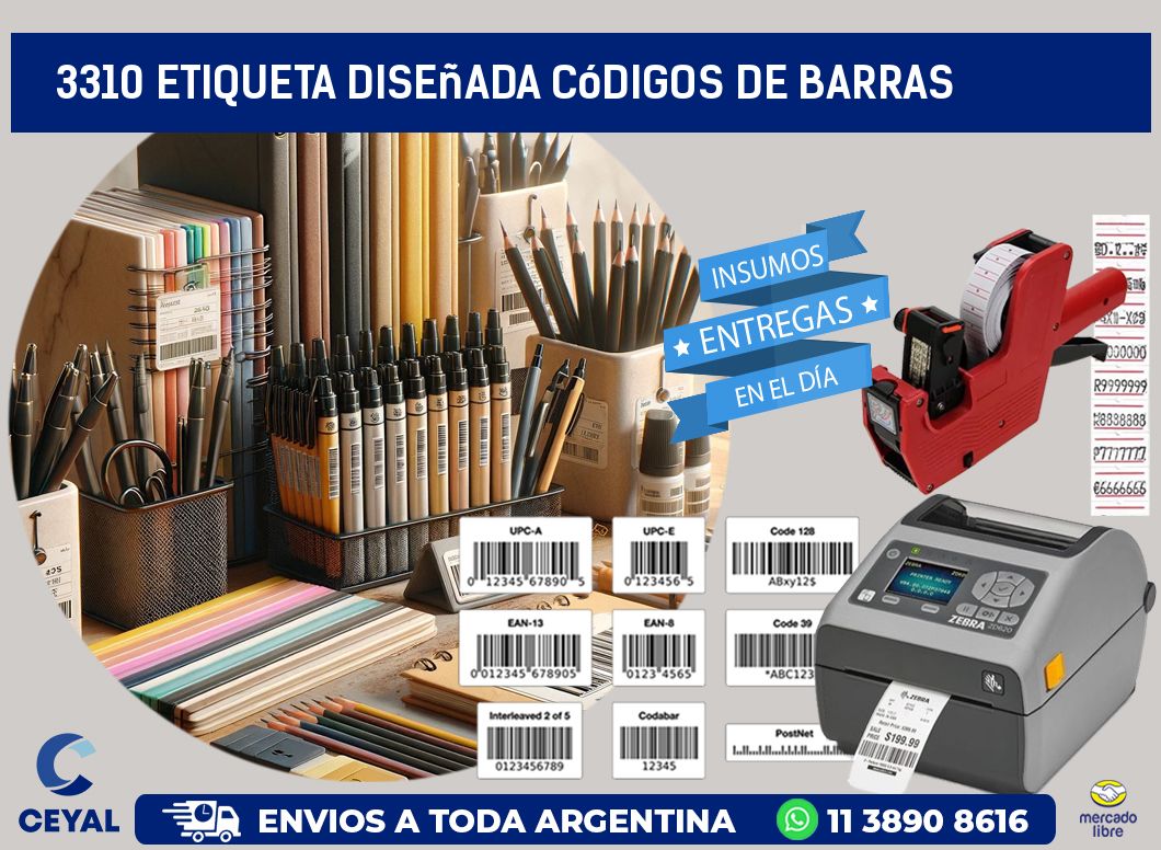 3310 etiqueta diseñada códigos de barras