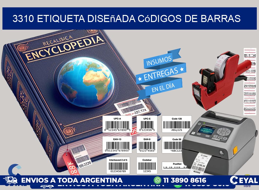 3310 etiqueta diseñada códigos de barras