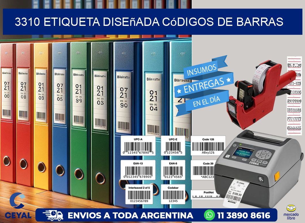 3310 etiqueta diseñada códigos de barras