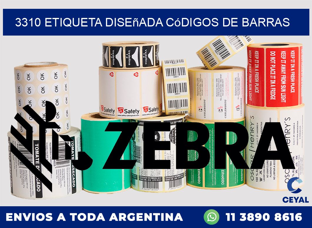 3310 etiqueta diseñada códigos de barras