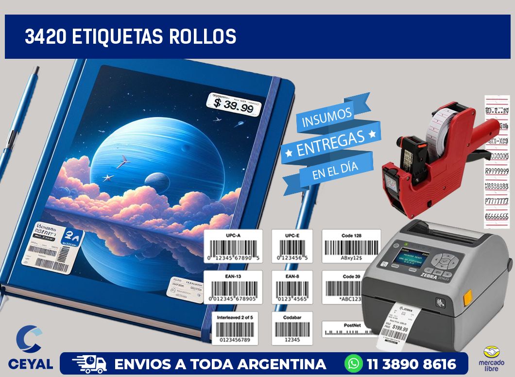 3420 etiquetas rollos