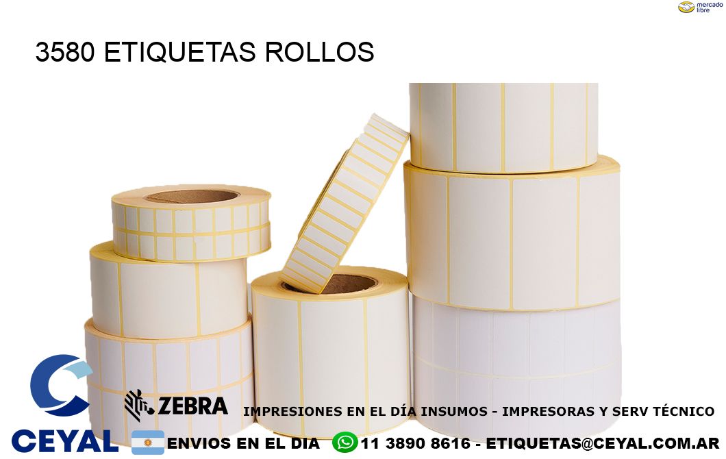 3580 etiquetas rollos