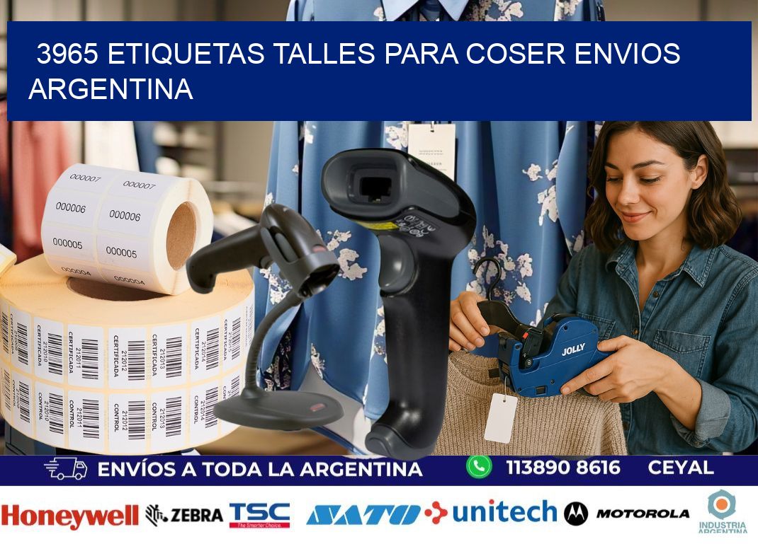 3965 ETIQUETAS TALLES PARA COSER ENVIOS ARGENTINA