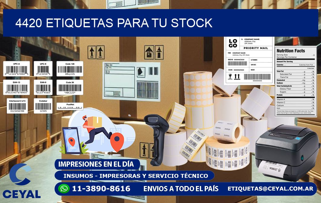 4420 etiquetas para tu stock
