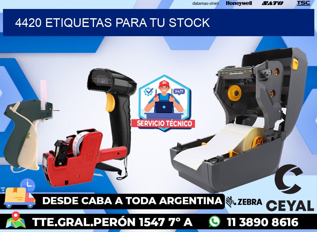 4420 etiquetas para tu stock