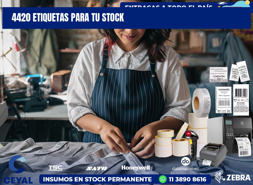 4420 etiquetas para tu stock