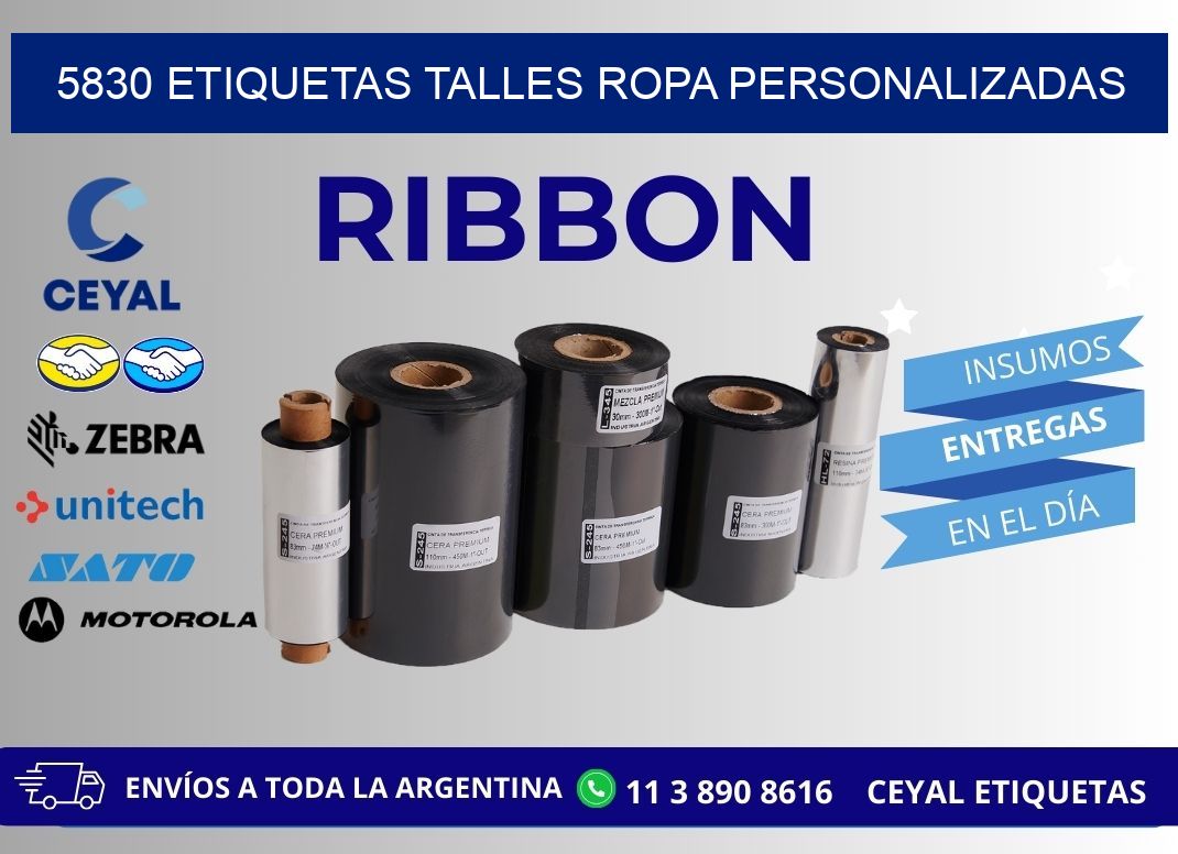 5830 ETIQUETAS TALLES ROPA PERSONALIZADAS