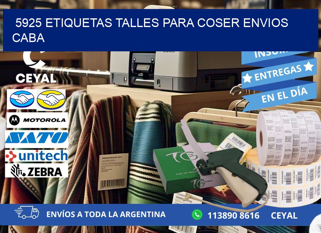 5925 ETIQUETAS TALLES PARA COSER ENVIOS CABA