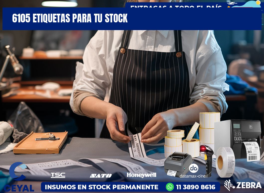 6105 etiquetas para tu stock