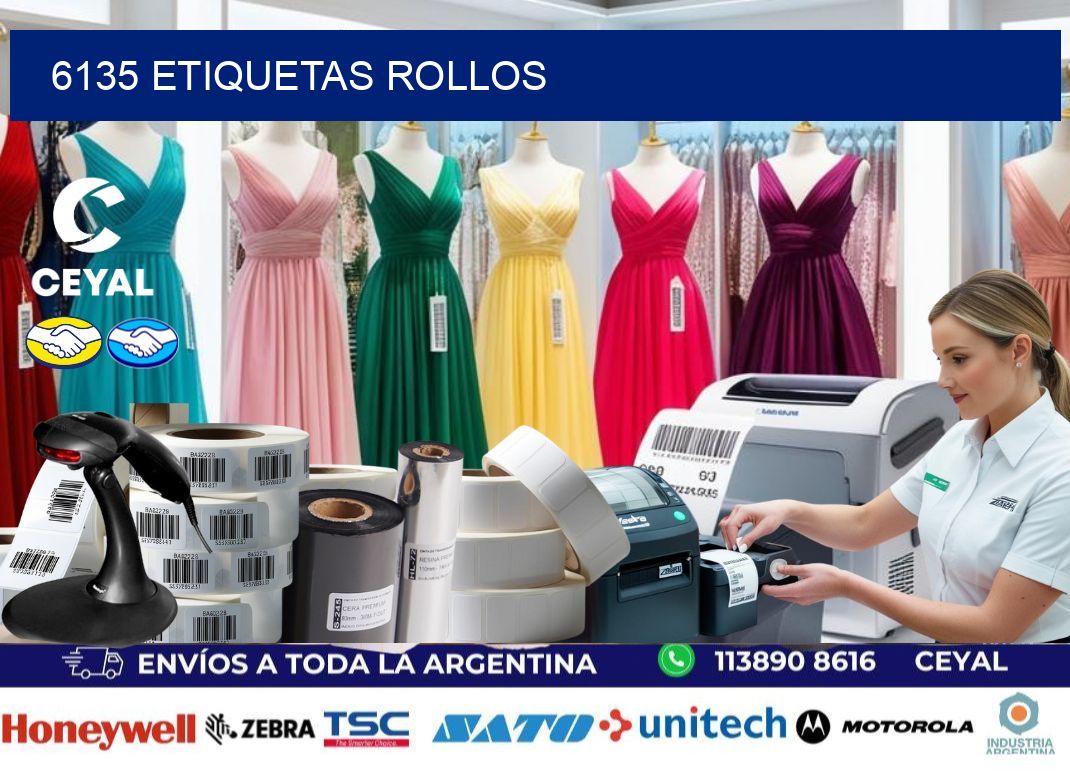 6135 etiquetas rollos
