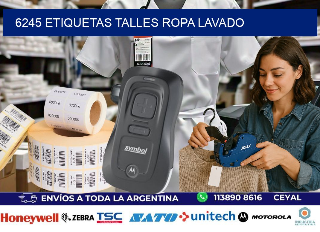 6245 ETIQUETAS TALLES ROPA LAVADO