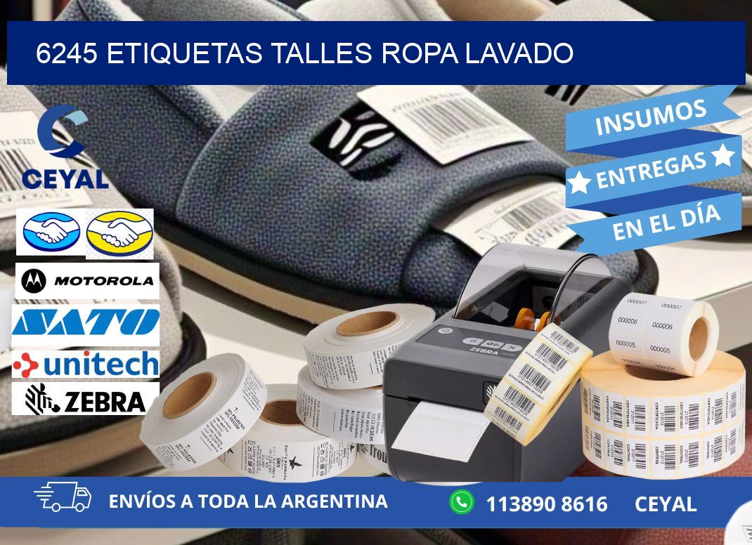 6245 ETIQUETAS TALLES ROPA LAVADO