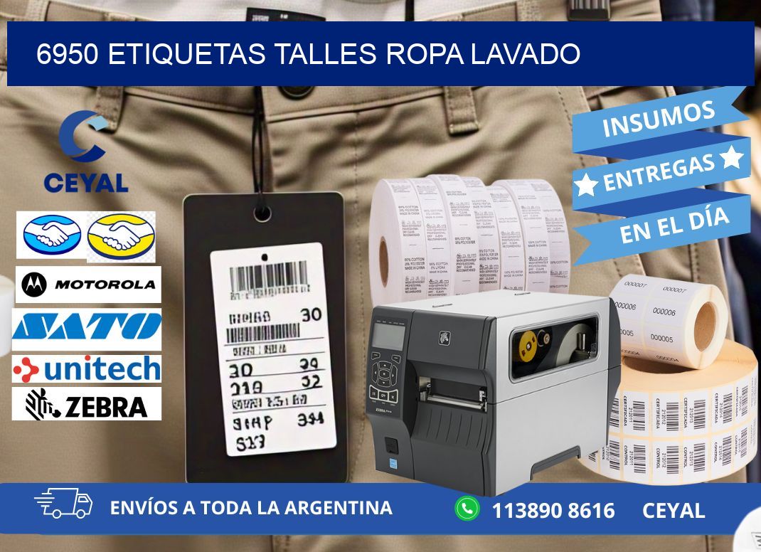 6950 ETIQUETAS TALLES ROPA LAVADO