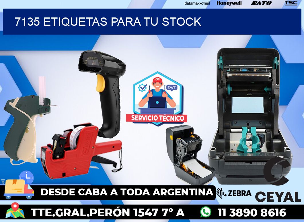 7135 etiquetas para tu stock