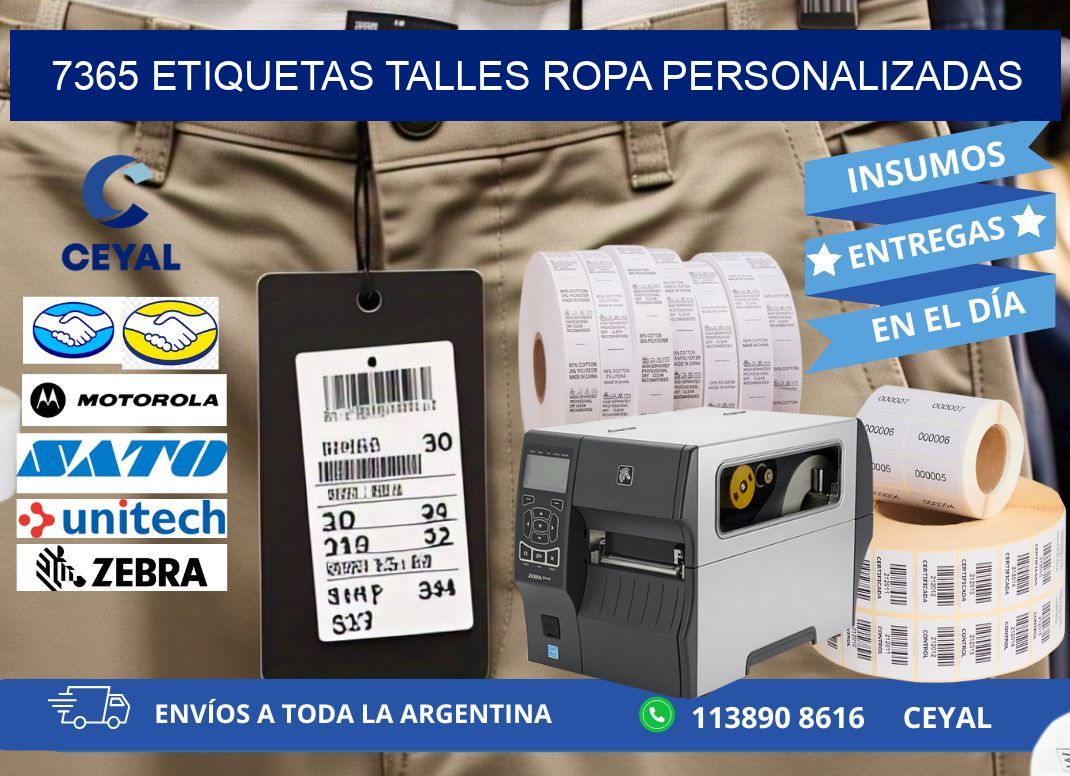 7365 ETIQUETAS TALLES ROPA PERSONALIZADAS