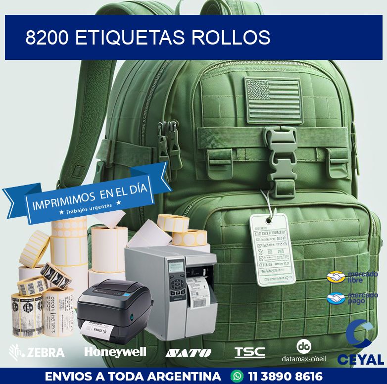 8200 etiquetas rollos