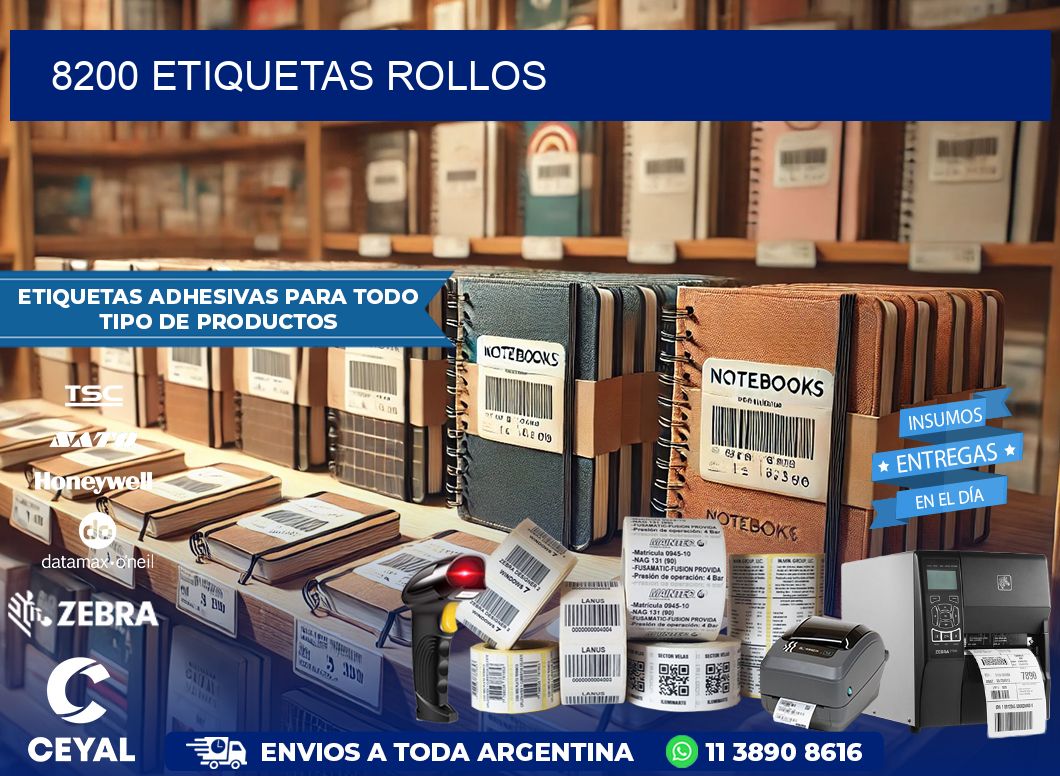 8200 etiquetas rollos