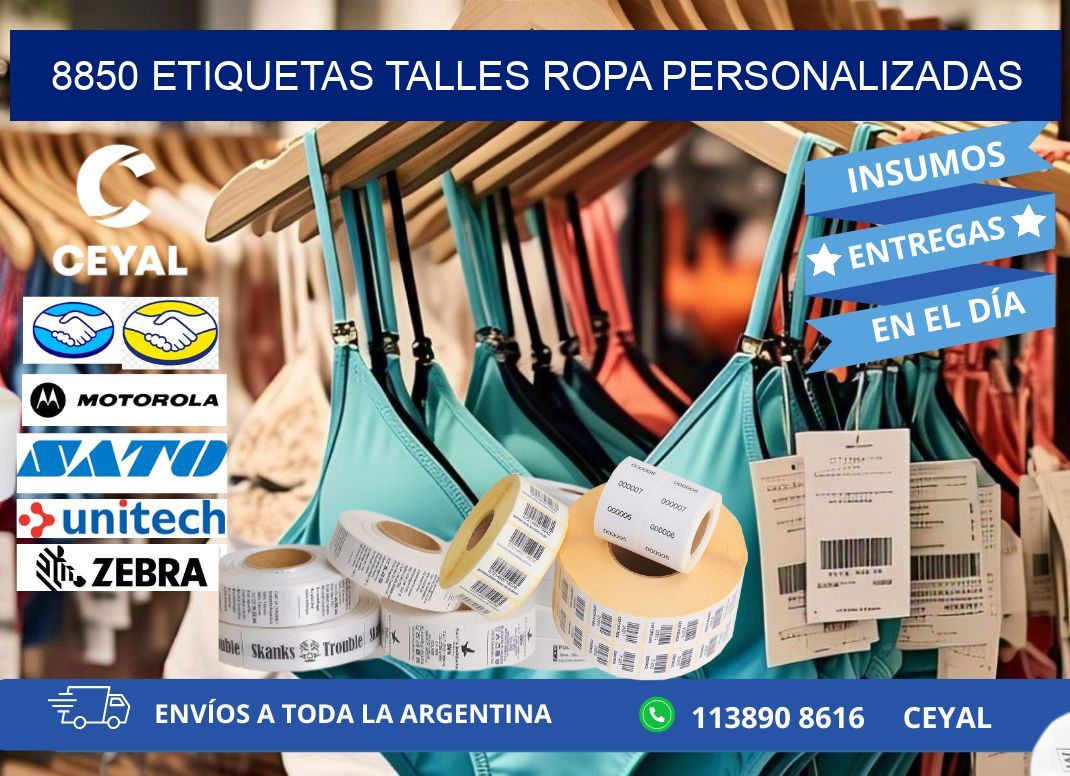 8850 ETIQUETAS TALLES ROPA PERSONALIZADAS