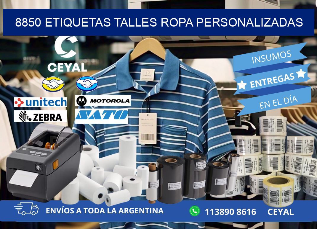 8850 ETIQUETAS TALLES ROPA PERSONALIZADAS