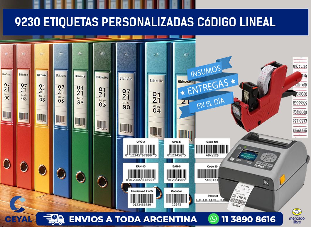 9230 Etiquetas personalizadas código lineal
