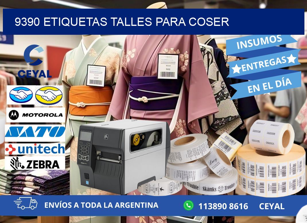 9390 ETIQUETAS TALLES PARA COSER