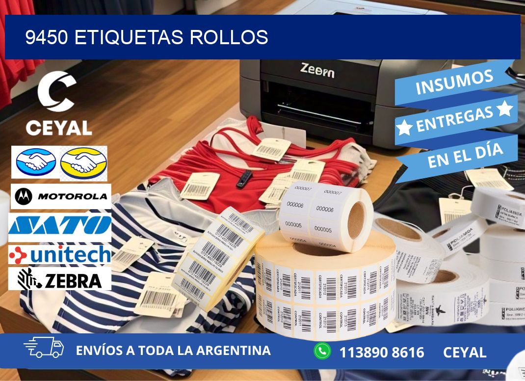 9450 etiquetas rollos