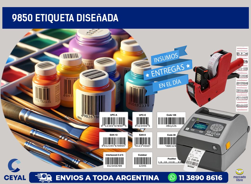 9850 etiqueta diseñada