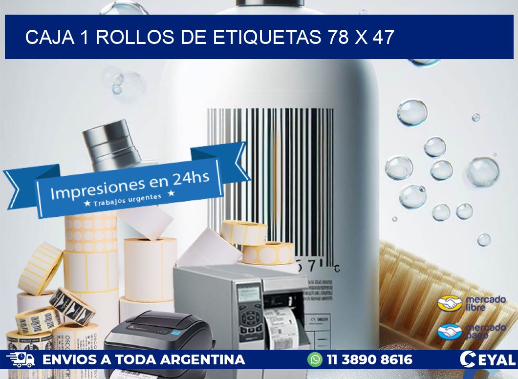 CAJA 1 ROLLOS DE ETIQUETAS 78 x 47
