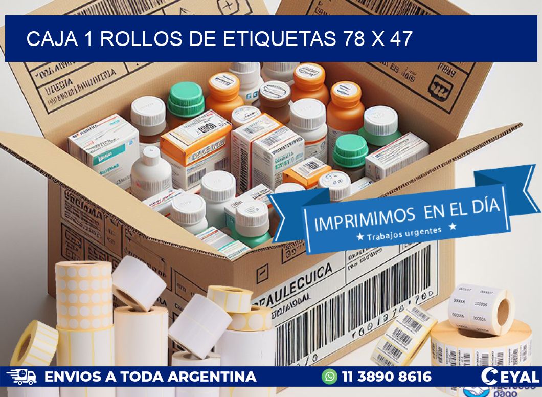CAJA 1 ROLLOS DE ETIQUETAS 78 x 47