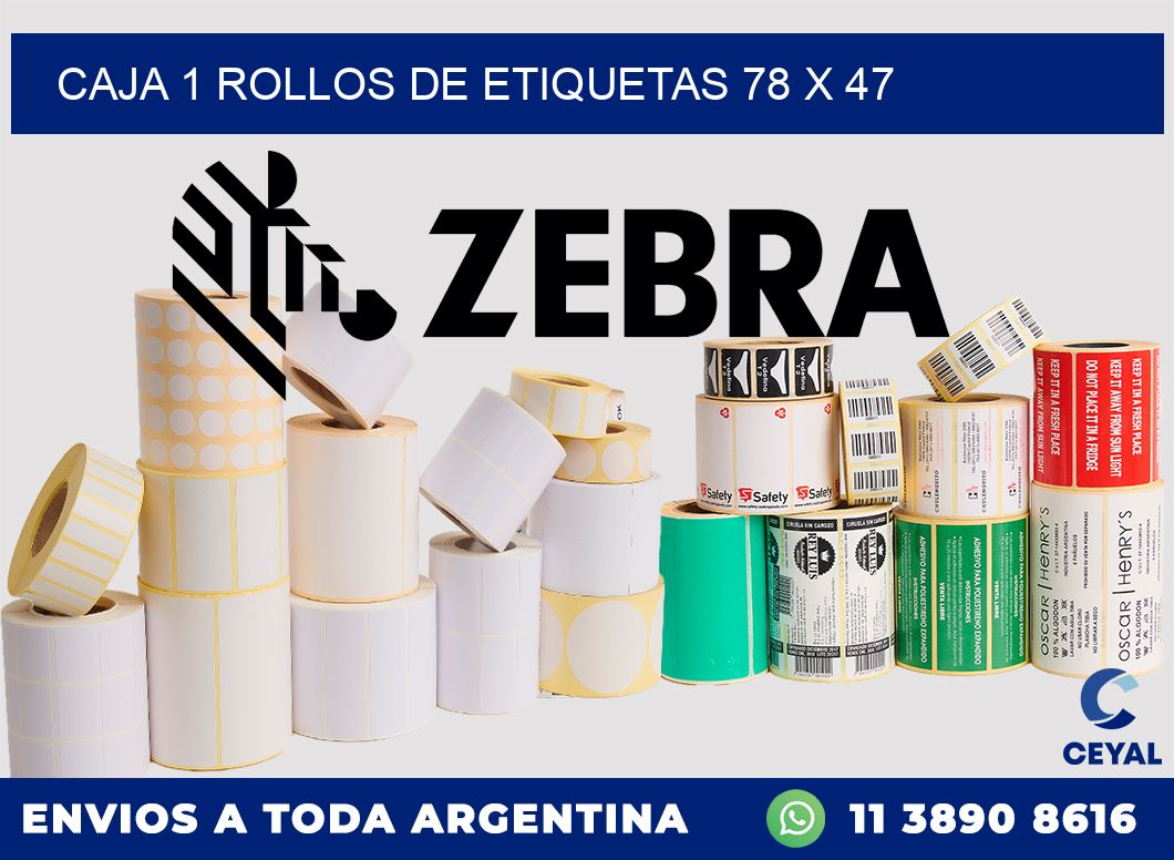 CAJA 1 ROLLOS DE ETIQUETAS 78 x 47