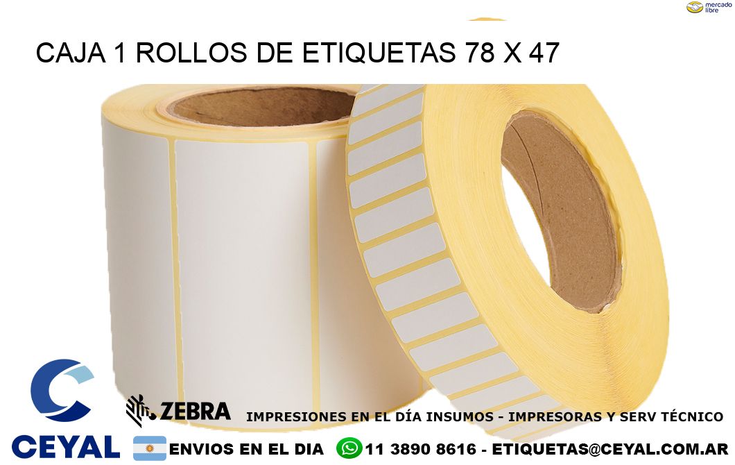 CAJA 1 ROLLOS DE ETIQUETAS 78 x 47