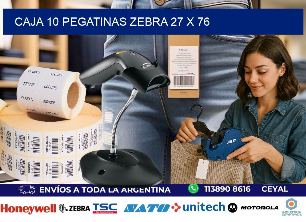 CAJA 10 PEGATINAS ZEBRA 27 x 76