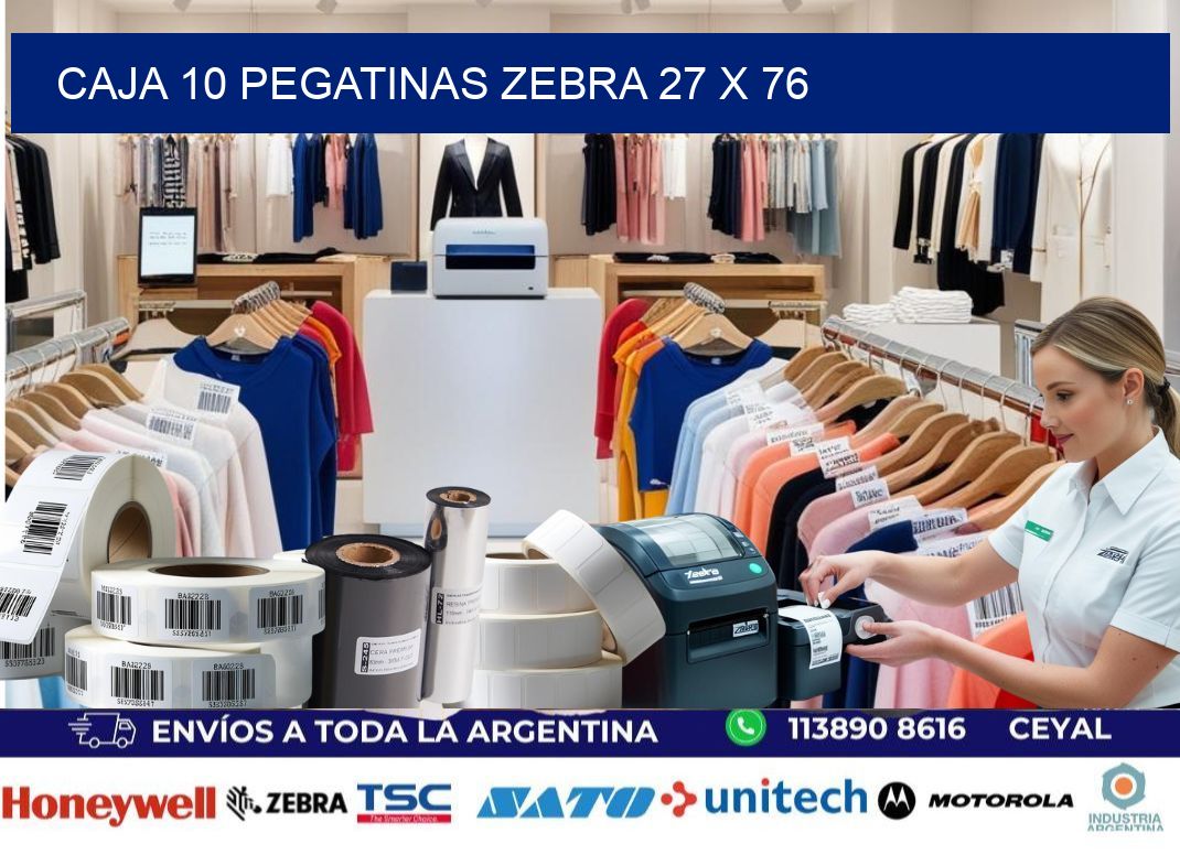 CAJA 10 PEGATINAS ZEBRA 27 x 76