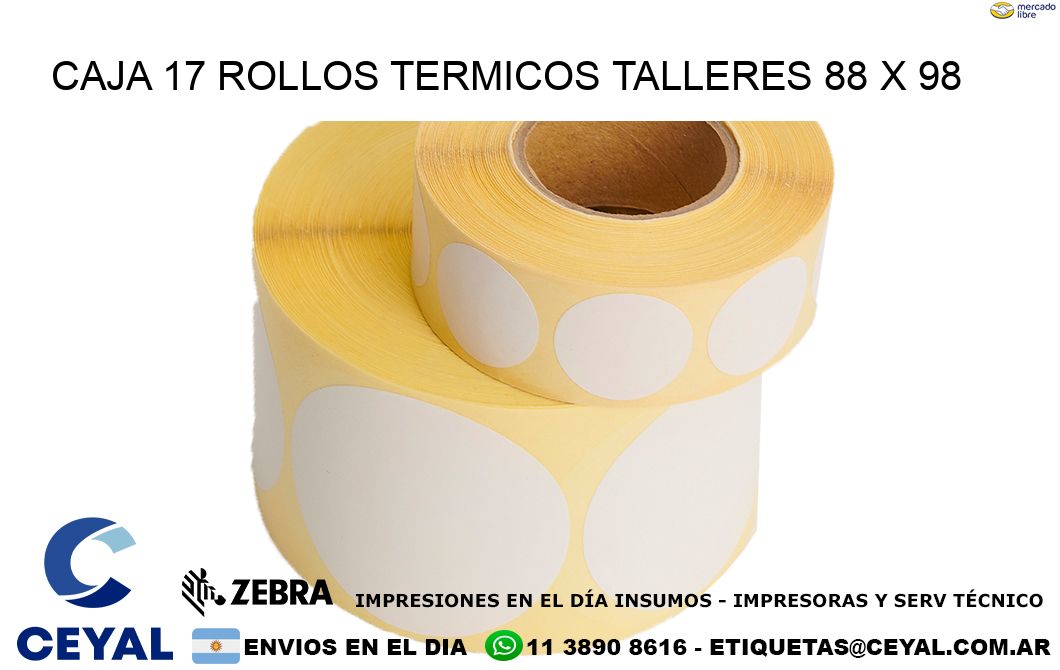 CAJA 17 ROLLOS TERMICOS TALLERES 88 x 98