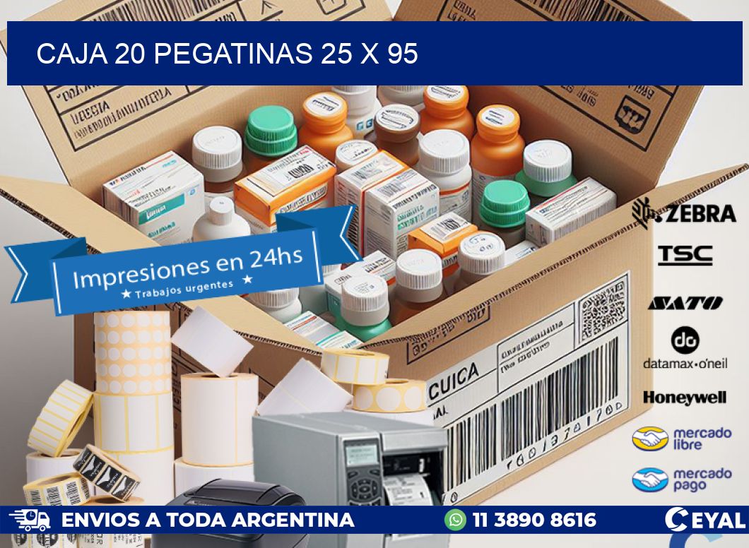CAJA 20 PEGATINAS 25 x 95