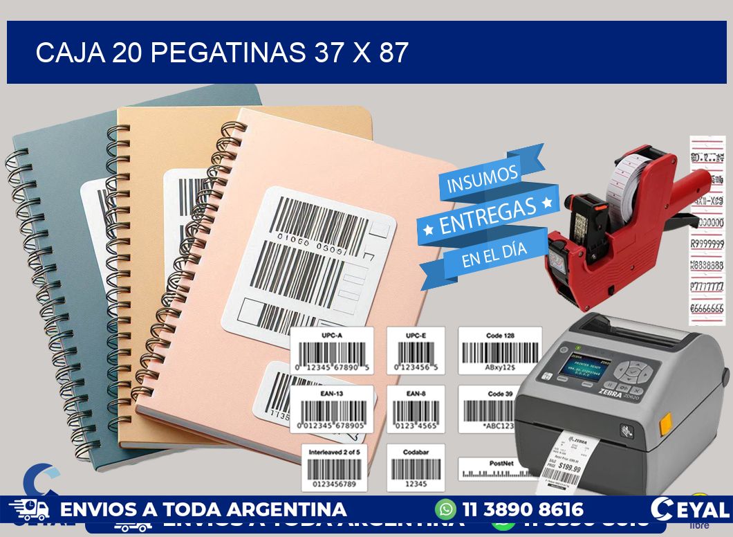 CAJA 20 PEGATINAS 37 x 87